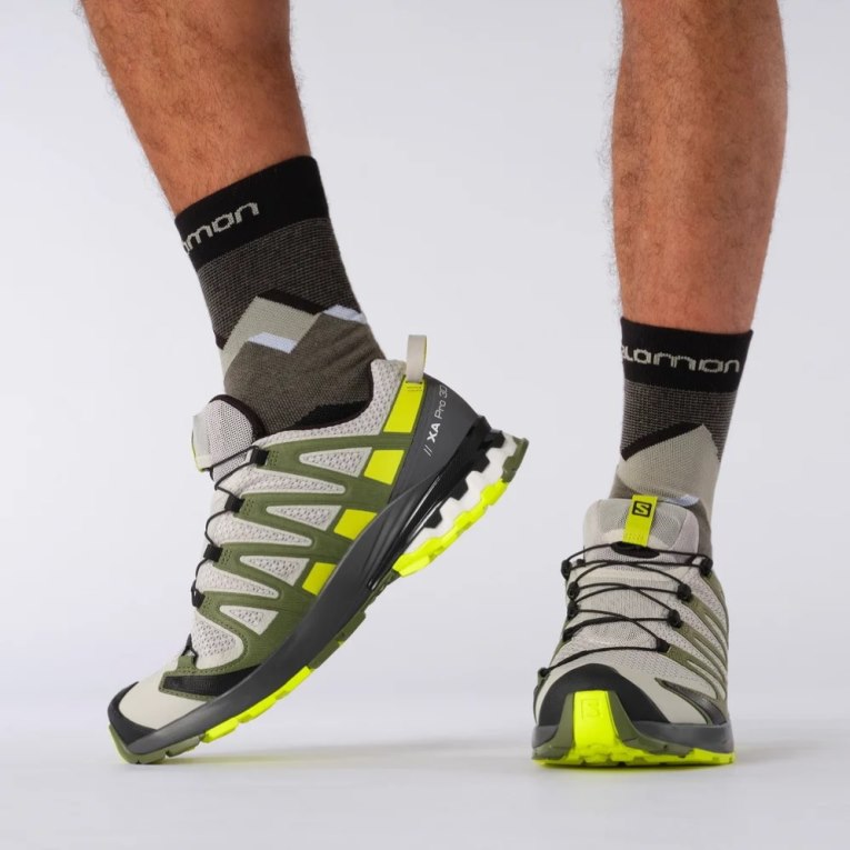 Tenis Para Trail Running Salomon Xa Pro 3d V8 Hombre Blancos Verde Oliva | MX EWRU918